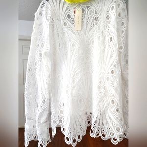 White Full Sleeve See through Blouse